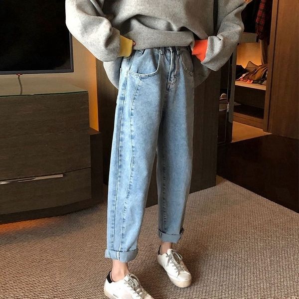 

women's pants & capris female causal trousers spring and autumn loose waist high korean style l9b6, Black;white