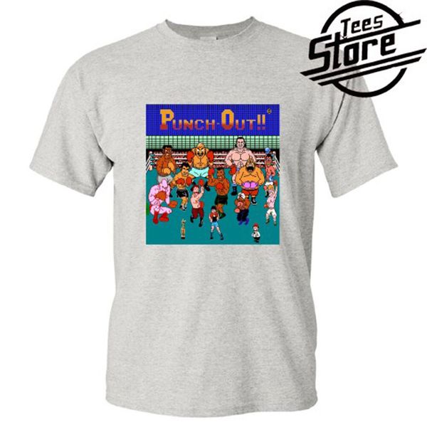 

New Mike Tyson's PUNCH OUT Retro Classic Game Men's Grey T-Shirt Size S to 3XL, White;black