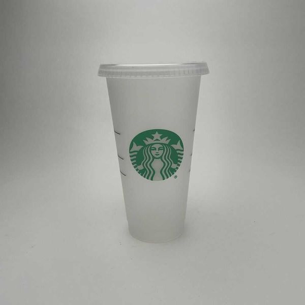 

starbucks reusable plastic cup clear frosted 24oz cold beverage no straw