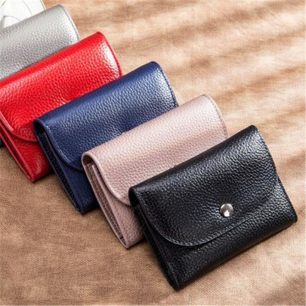 

wallets 2021 fashion women ladies metal zipper small wallet short holder genuine leather coin purse clutch purses, Red;black
