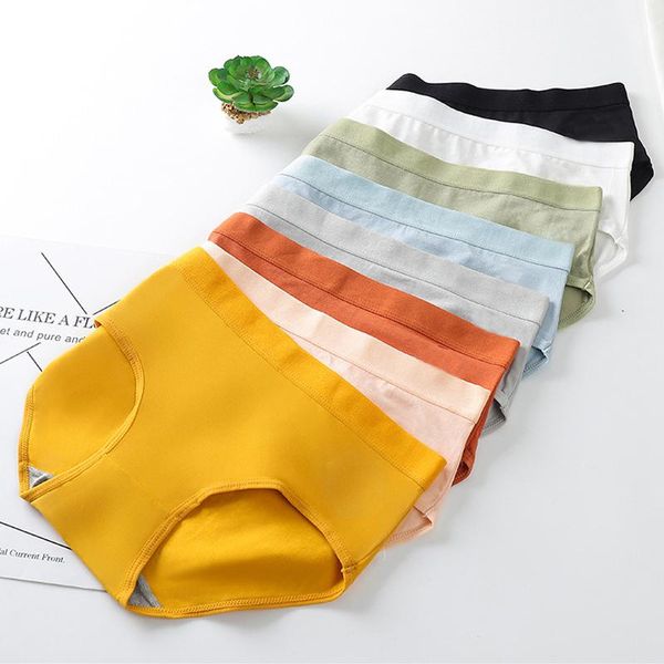 

women's panties women cotton underwear seamless panty female breathable solid color underpants girls' mid waist lingerie briefs, Black;pink