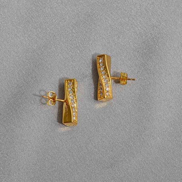 

75%off outlet new ins french cellin style one line , flash drill, simple fashion and small earrings, Silver