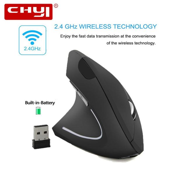 

wireless rechargeable mouse ergonomics vertical gaming 1600dpi optical left hand with wrist pad for lapcomputer mice