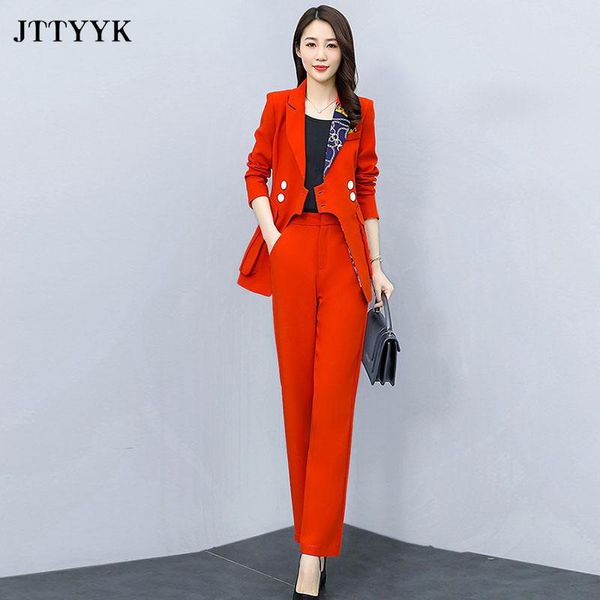 

double breasted blazers set woman 2 pieces suit pants and jacket for women spring jackets suits office sets women's two piece, White