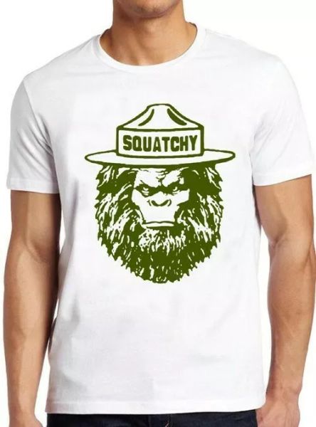 

sasquatch squatchy funny bigfoot camp hiking mountain cool gift tee t shirt 4114, White;black