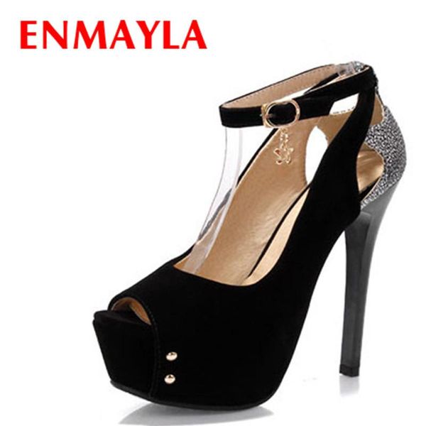 

big size 34-43 open toe platform sandals fashion women high heels summer shoes ladies wedding pumps dress, Black