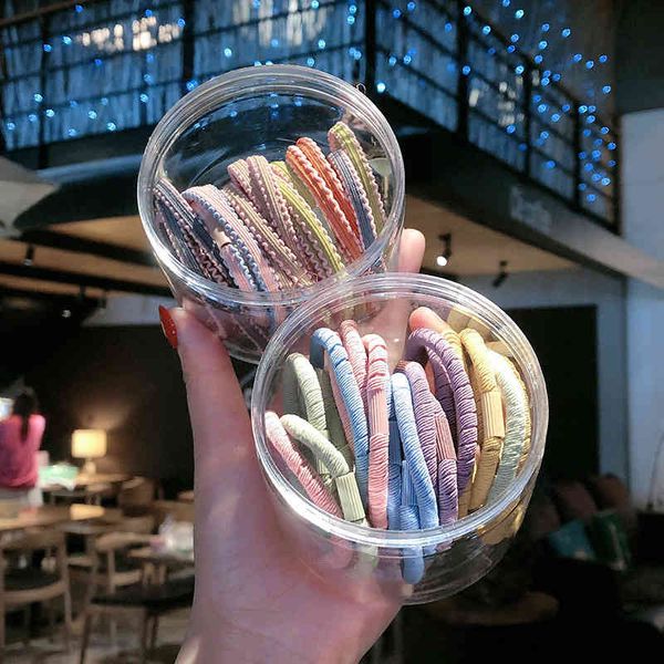 

elastic and durable hair rope net red rubber band for women's hair, Pink