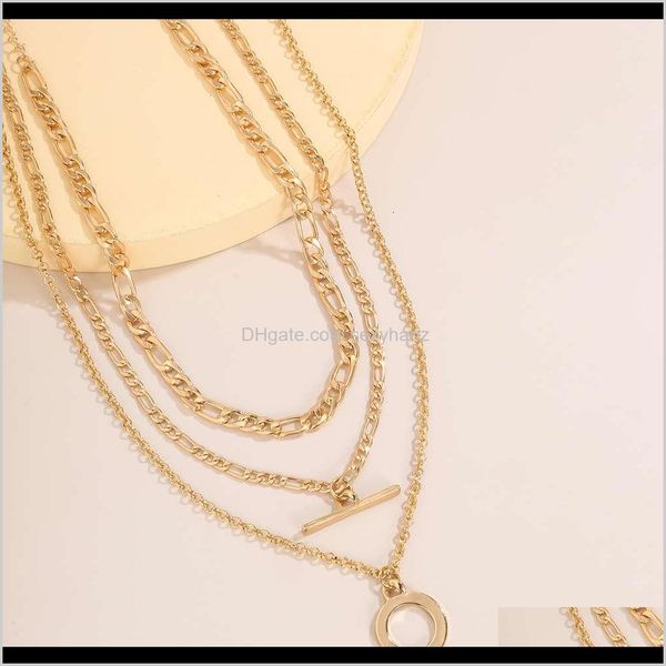 

pendant necklaces & pendants drop delivery 2021 jewelry personality snake bone chain mixed with round multi-layer geometric ring necklace m9, Silver