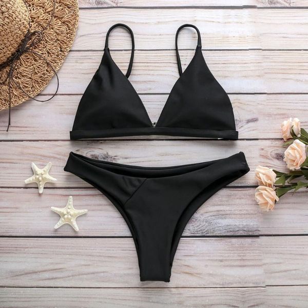 

bikini high waisted swimsuits for woman summer women solid push-up pad swimwear bathing beachwear set c4 one-piece suits