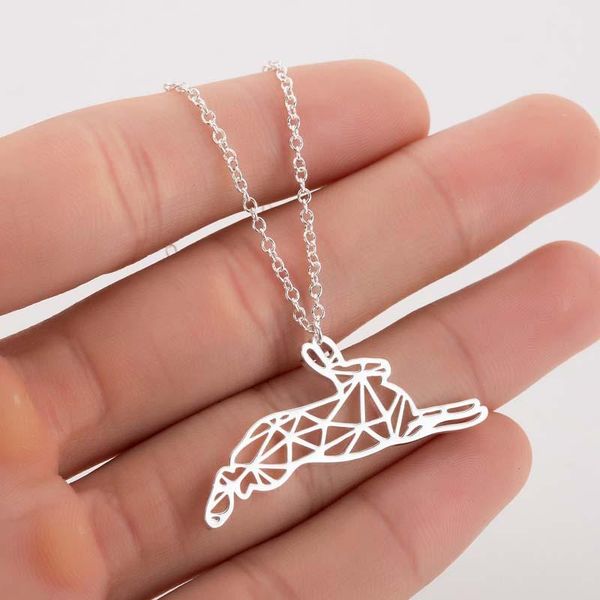 

hollow stainless steel running necklaces female animal pendant with chain, Silver