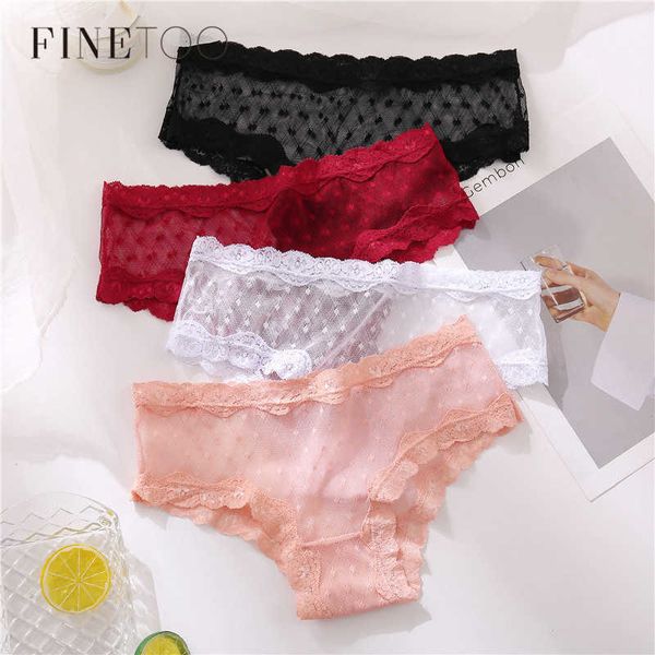 

women's panties finetoo lace briefs women dots -xl transparent underwear fashion girls panty female lingerie new, Black;white