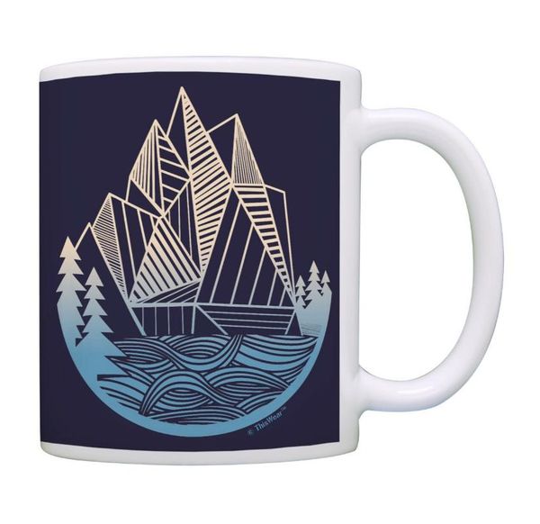 

mugs geometric mountains graphic design mug coffee tea cup