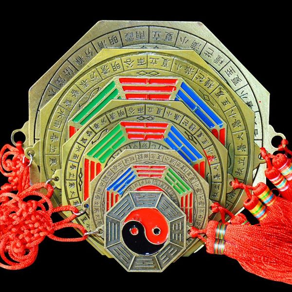 

lucky chinese zodiac knot feng shui tai chi bagua fengshui mirror taoist talisman energy home decoration ornament 24 solar terms decorative