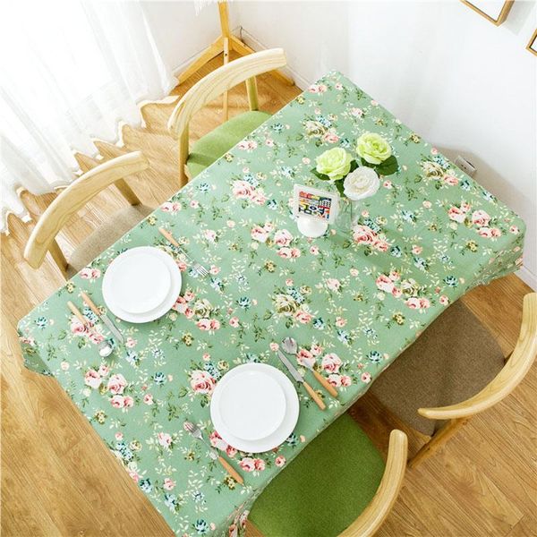 

table cloth green floral tablecloth fresh pastoral style printed dining room protective cover household decoration rectangular m
