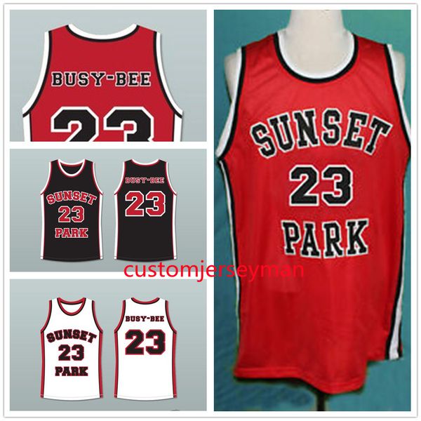 

de'aundre bonds busy-bee #23 sunset park basketball jerseys throwback mens stitched jersey custom made size s-5xl, Black