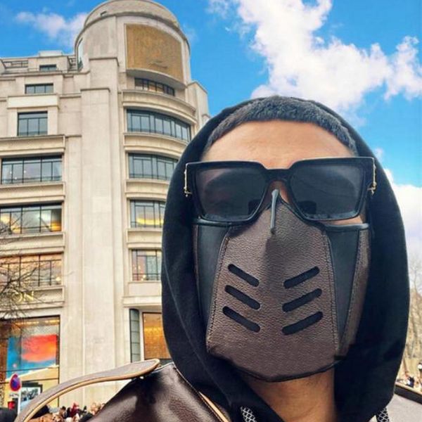 

20styles no box fashion letters brand designer face mask men women leather luxe man reusable washable mouth mens masks
