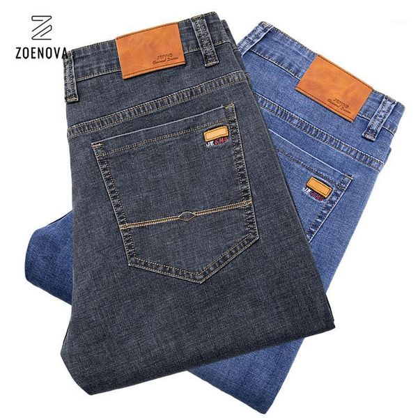 

men's jeans for men 2021 fashion business classic style stretch loose jean pants male brand denim trousers black blue