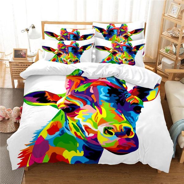 

bedding sets 3d giraffe set  duvet cover bed cotton bedroom