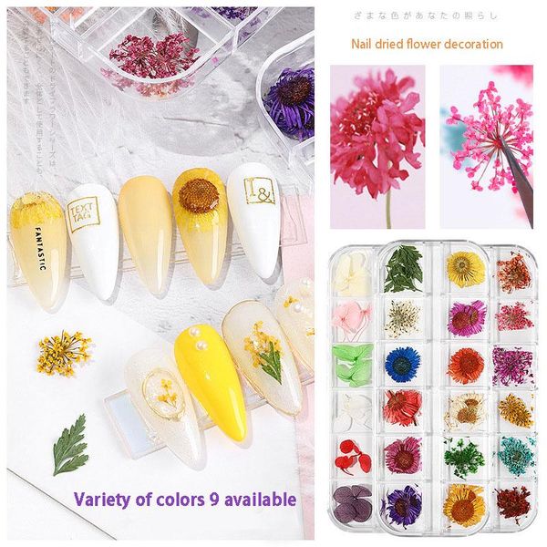 

nail art dried flower immortal 3d three-dimensional lace hydrangea set design decoration designer charms decorations, Silver;gold