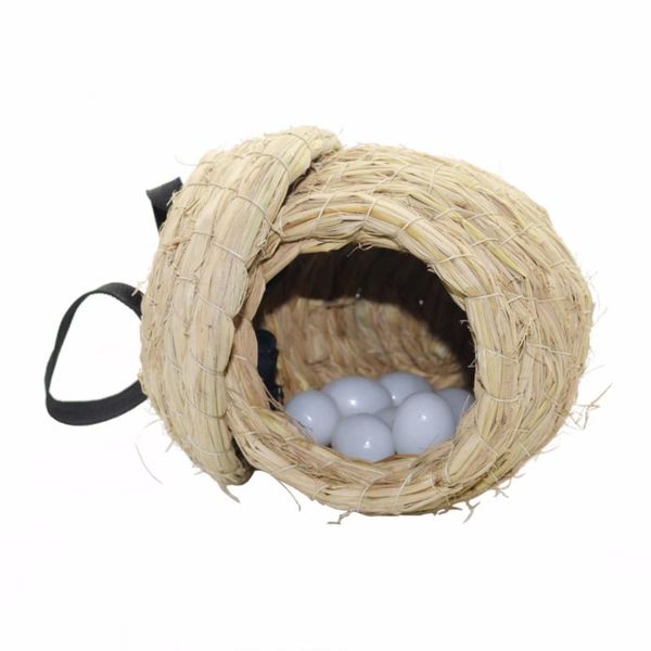 

bird cages straw large for parrots pet bed nest parrot cage egg container hamster