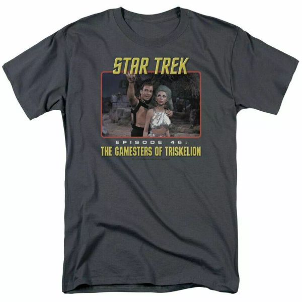 

star trek episode 46 t shirt licensed sci-fi tv classic tee new charcoal, White;black