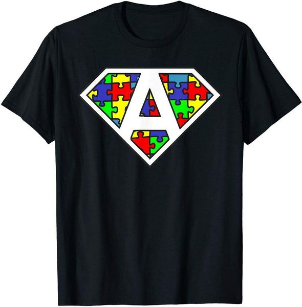 

autism awareness superhero t-shirt boys mens t-shirt, White;black