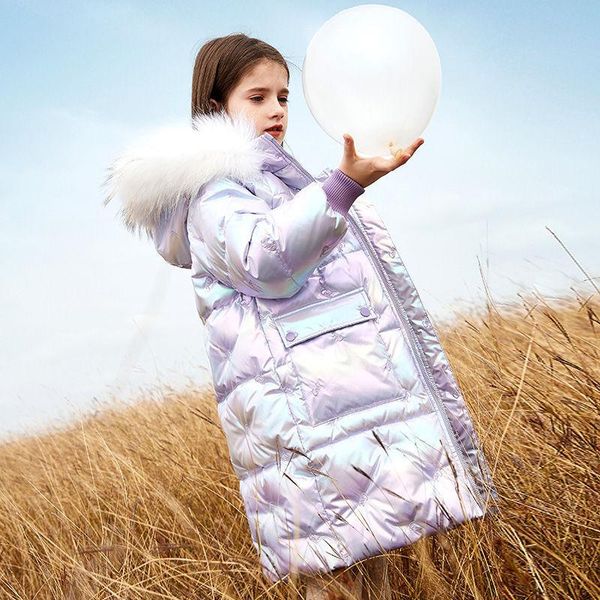 

down coat girls jacket winter bright waterproof padded thick warm kids cotton outwear children clothing 5 6 8 10 12 years, Blue;gray