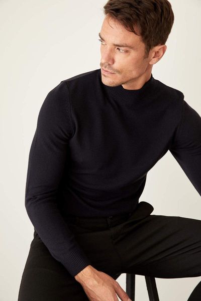 

men's t-shirts sleeve knitted sweater, White;black