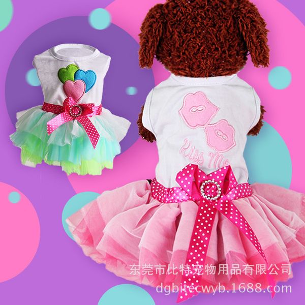 

spring and summer teddy puppy bomei dog cloth cat pet lip skirt