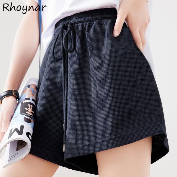 

women's shorts women wide leg harajuku loose casual biker high waist all-match summer slacks fashion teens vintage chic, White;black