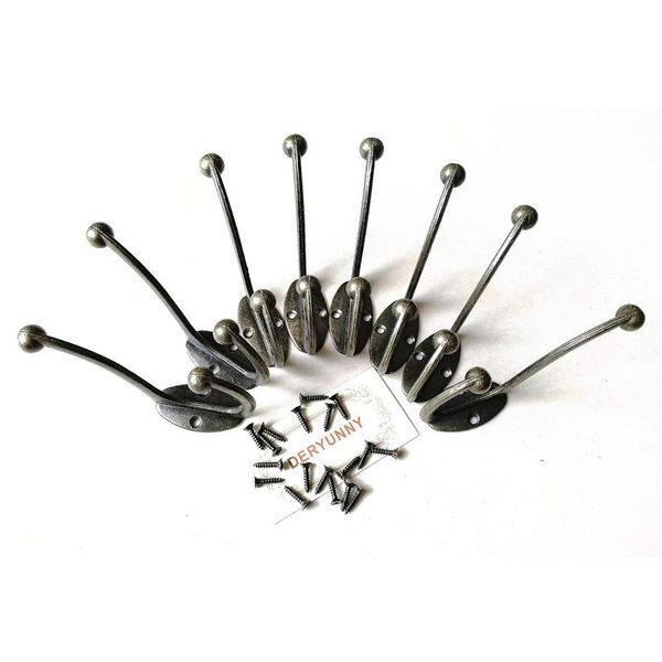 

robe hooks 8 pieces of heavy duty coating hook wall hanging tool double antique retro hanger and 18 pie