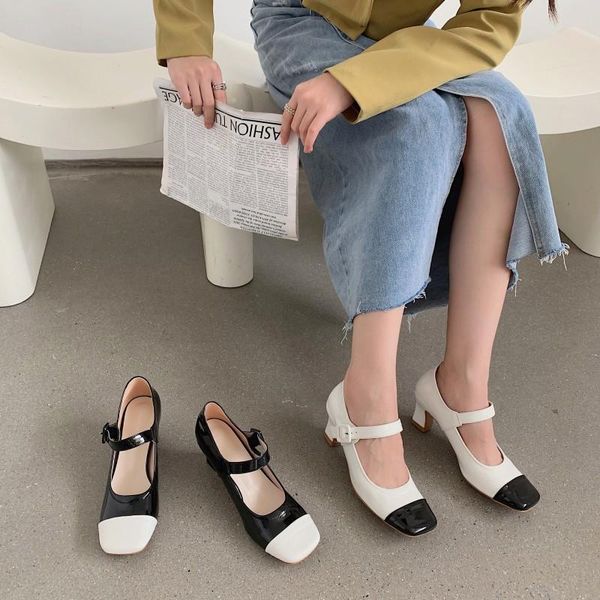 

dress shoes 2021 women's with straps pumps beige high heels shallow mouth chunky sandals basketball platform footwear square t, Black