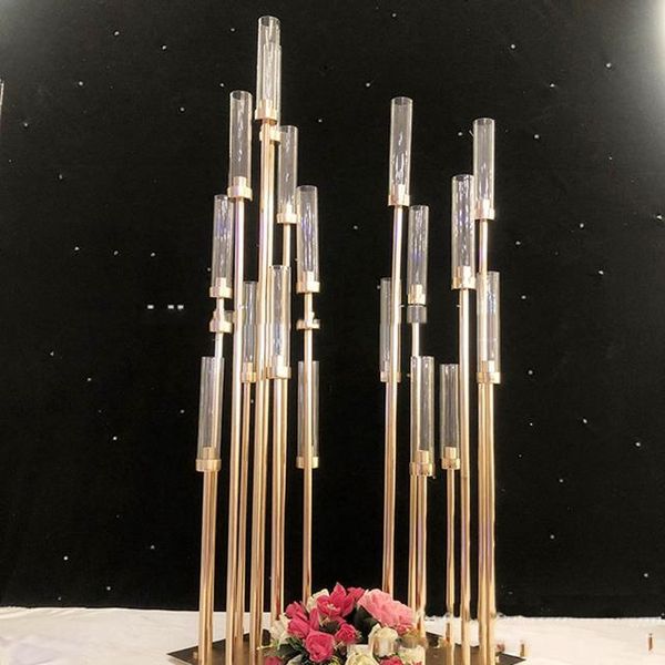 

party decoration 10pcs)wedding gold clear acrylic table centerpiece stand yudao1125