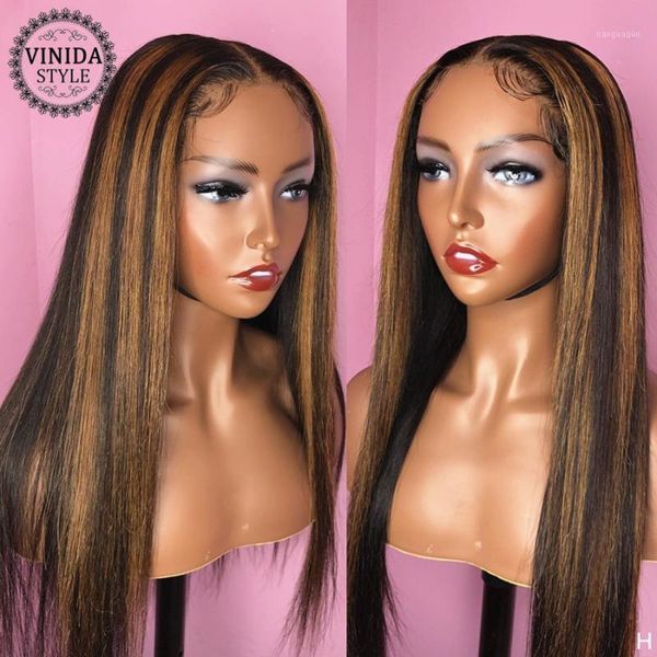 

style highlight straight 150% density t-part lace front human hair wigs scalp closure with baby non-remy1, Black;brown