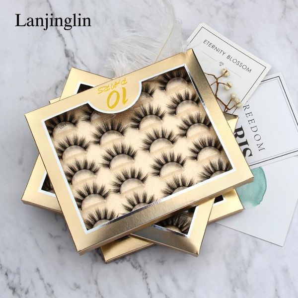 

5/10 pairs natural 3d mink lashes makeup kit wispy fluffy false eyelashes fake extension tool wholesale