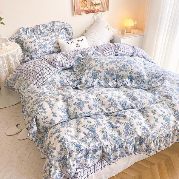 

bedding sets fresh garden floral rose duvet cover twin soft comfy 100% cotton double  girls set with bed sheet pillowcases