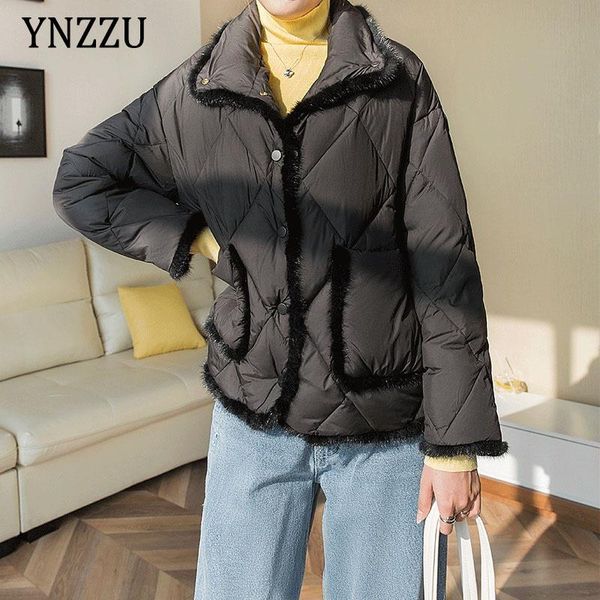 

women's down & parkas 2021 autumn winter simple edge small fragrance jacket lapel short large pocket fashion solid coat ynzzu 1o106, Black