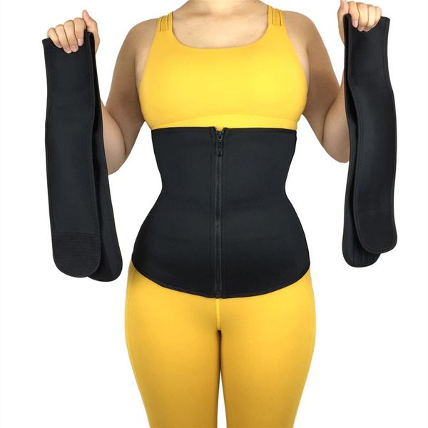 

women's shapers detachable waist trainer corset cincher body shaper trimmer belt weight loss tummy control modeling straps workout swea, Black;white