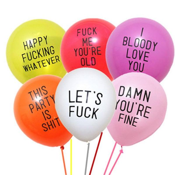 

party decoration 12pcs/lot abusive balloons funny rude badass balloon bachelorette decorations offensive prank collection