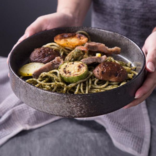 

ceramic round bowl soup vegetable rice large deep plate western bowls and plates