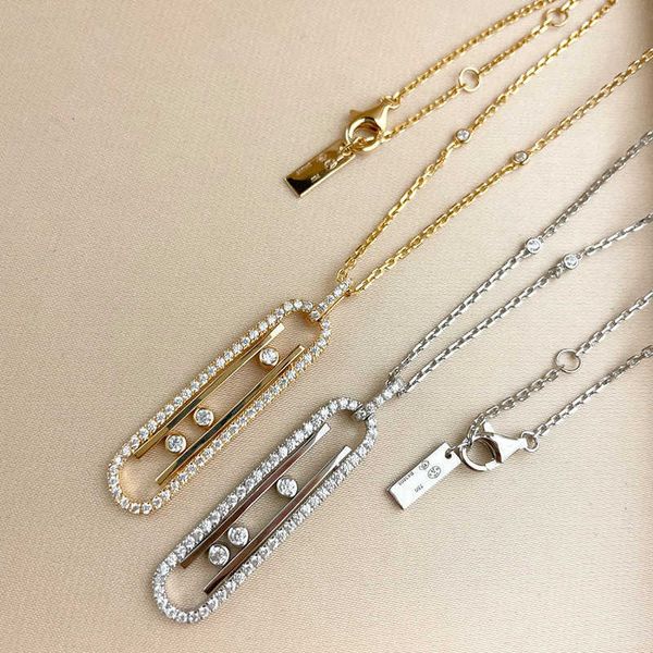 

2022 sterling silver women's jewelry, luxury brand, beach necklace, sliding diamond pendant, stone sports, summer design, 925