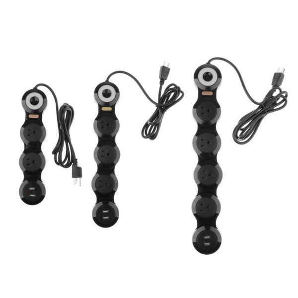 

smart power plugs flexible strip with surge protector 2 usb ports black 5 outlets