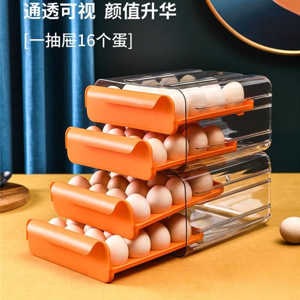 

storage bottles & jars egg box double drawer type crisper kitchen refrigerator tray