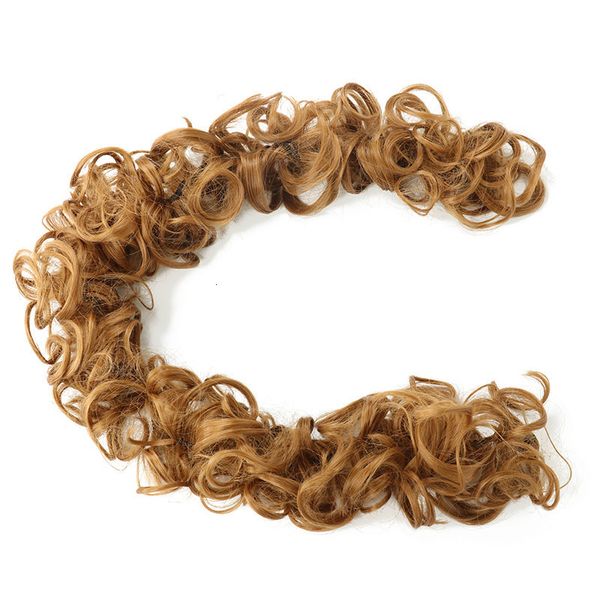

curly wig, winding caterpillar xuchang hair ring, multi color, Black;brown