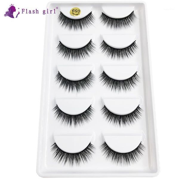 

flash girl 100% mink eyelashes wispy fluffy lashes 3d makeup volume crisscross reusable false eyelash beauty fashion tool 0591