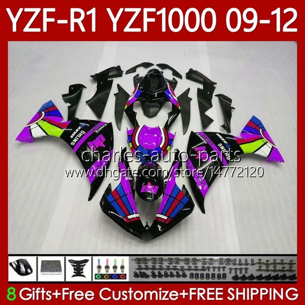 Kit carrozzeria per YAMAHA YZF-R1 YZF R1 1000 CC YZF-1000 09-12 Corpo 92No.138 Nuovo viola YZF1000 YZF R 1 2009 2010 2011 2012 1000CC YZFR1 09 10 11 12 Carenatura del motociclo