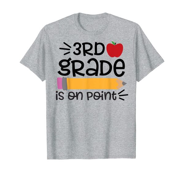 

3rd grade is on point first day of school teacher kid shirt, White;black