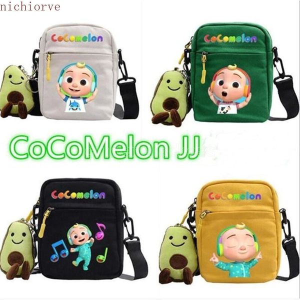 

28 styles cocomelon jj fanny pack bags kids cute cartoon crossbody with plush doll pendant key holder shoulder bag travel sport tote fy2410