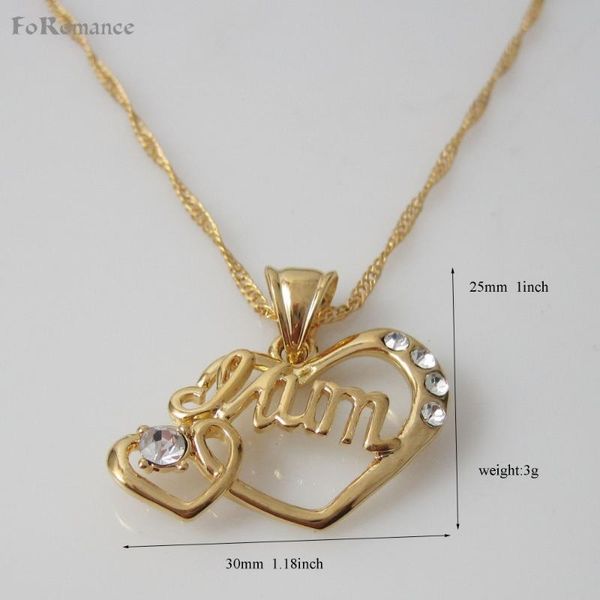 

pendant necklaces min order 10$/- yellow gold gp 18" water wave necklace or 24" rope & mum word cz stone in heart shape for mother, Silver
