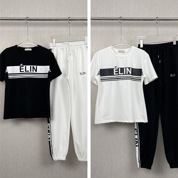 

summer small fragrance leisure pure cotton sportswear women's fashion age reduction two-piece set large size fashion, White